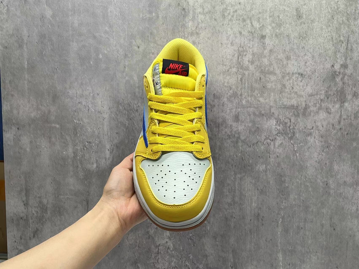 Air Jordan 1 Low 'Pollen' Sneakers - Yellow / White / Blue