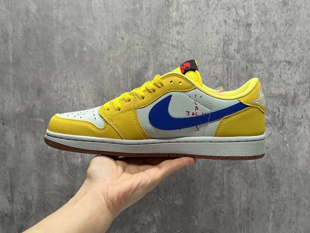 Air Jordan 1 Low 'Pollen' Sneakers - Yellow / White / Blue