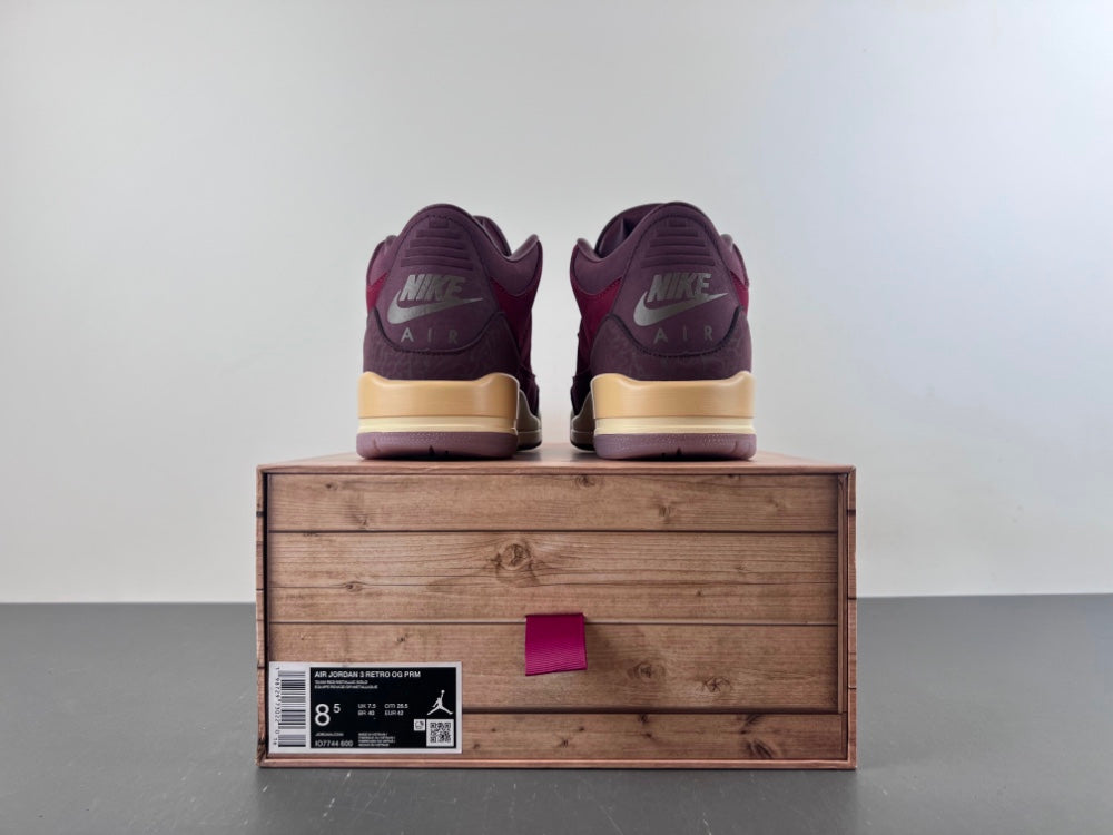 Air Jordan 3 Retro PRM Bin23 'Burgundy Crush'